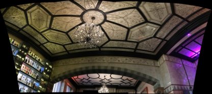 Tiled ceiling at De Quincey House, Glasgow