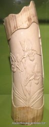 Vase, Ivory, Orchid design